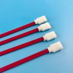Red Stem Rectangle Sponge Tip Foam Cleaning Swabs Cleanroom 128mm for sale