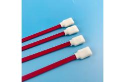 China Red Stem Rectangle Sponge Tip Foam Cleaning Swabs Cleanroom 128mm supplier