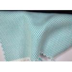Green Color Blend Cotton Yarn Dyed Fabric With Colorful Pattern Designs for sale