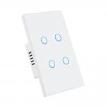 118Types US/AU/Brazil Standard Tempered Glass Panel 4Gang Touch Light Switch With LED Indicator Sensor Buttons for sale
