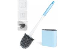 China TPR Silicone Toilet Brush Set With Holder Wall Mounting Bathroom Use supplier
