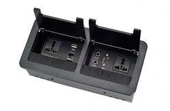 China Rectangle Desk Power Outlet Aluminum Brush Convenient Installation supplier