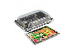 China Recyclable Plastic Sushi Takeaway Containers With Clear Lid supplier