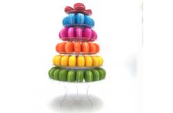 China Self Assemble Circle 6 Tier Macaron Tower Macaron Display Tray Acrylic supplier