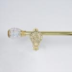 2M Pipe Curtain Pole Golden Aluminum Finials With Metal Single Brackets for sale