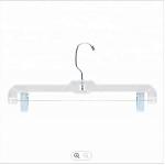 Transparent Trouser Clip Hangers 11 Inches Plastic Clothes Hangers With Clips