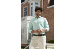 China Water Green Long Dress Business Linen Men'S Pajamas supplier