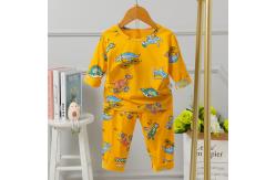 China Breathable Childrens Cotton Pyjam Full Flower Pajama Set Grind Watermarks 86cm Hipline supplier