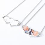 Valentine'S Day Gift Blanks Double Heart Sublimation Necklace With Aluminum Sheet for sale