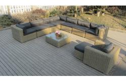 China Round rattan wicker sectional outdoor sofa set with comfortable cushion supplier