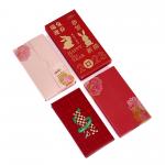 Matte Chinese Year Custom Red Packet Greeting Cards And Envelopes Embossing for sale
