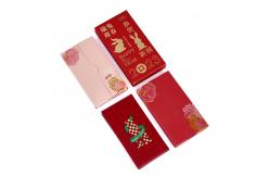 China Matte Chinese Year Custom Red Packet Greeting Cards And Envelopes Embossing supplier