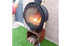 China Customized Indoor Wood Burning Fireplace Suspended Hanging Fireplace Minimalistic supplier