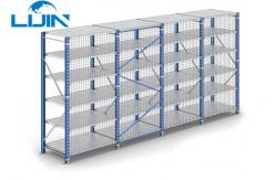 China Multi Level Light Duty Racking With Mesh Back Q235B Steel Powder Coated Finish supplier