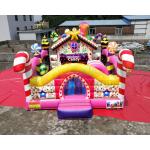 Colorful Candy Moonwalk Bounce House Slide Inflatable Kids Playground for sale