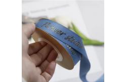 China Customized 3D Gold Foil Embossed Satin Grosgrain Ribbon with Personalized Logo Printing supplier