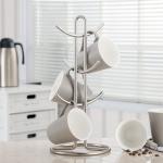 Oem Stainless Steel Coffee Mug Tree Holder Dryer Rack With 6 Hooks for sale