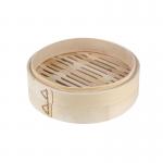 6 Inch Basket Dim Sum Bamboo Steamers With Lid 2 Tiers for sale