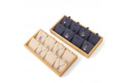 China Multiple Cells Solid Wood Pendant Storage Rack Luxury Necklace Display Tray supplier