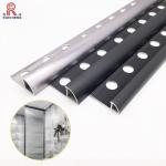 Anodized Aluminum Corner Trim For Tile 10mm Height Semi Quadrant Finish for sale