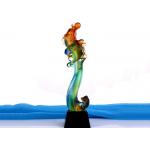 Chinoiserie Colorized Liuli Trophies And Awards , Fish Design Exclusive Gifts for sale