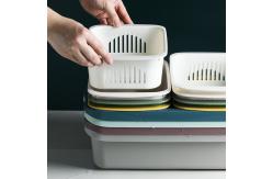 China OEM ODM Rectangle Double Plastic Drain Basket Save Space Green supplier