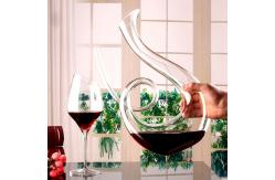 China Modern Hand Blown Glass Decanter , Clear Glass Flat Bottom Wine Decanter supplier