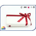 Wood-like Grain on Paper Gift Box Both Sides Stick Paper with Red Ribbon Bowknot for sale