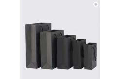 China ODM Matte Lamination Paper Bag Packaging Custom Logo Black Shopping Bag supplier
