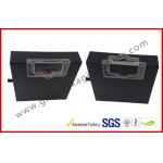 Foldable Hanger Electronics Packaging , Customized Matt Black Drawer Box for sale