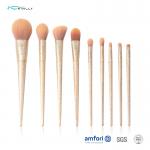 Gold Synthetic Hair Makeup Brushes Travel Kit With Plastic Handle for sale