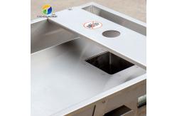 China Triangle Belt Drive Meat Mincer Machine Movable Casters Sausage Stuffer supplier