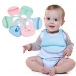 Green Adjustable Strap Silicone Feeding Bib Food Grade Silicone Pocket Bib for sale