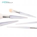 OEM 8PCS Complete Makeup Brush Set Quadrilateral Clear Plastic Handle