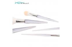China OEM 8PCS Complete Makeup Brush Set Quadrilateral Clear Plastic Handle supplier