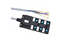 China Single Channel Industrial Distribution Box 6 Port NPN M12 Junction Boxes supplier