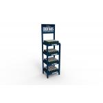 Pine Wood 5 Layers Cocktail Display Stand With Wheels For Wine Store for sale