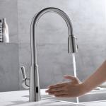 Kitchen Spray Taps Retractable Sprayer  High Arch Gooseneck Spout Mixer 2075-SS for sale