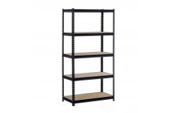 China Boltless Rivet Metal Garage Rack With Adjustable Wooden Tiers supplier