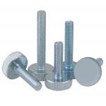 Flat Round Knurling Head Thumb Screw With Zinc Plated Finish Drived Directly By Hand for sale