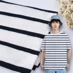 Soft And Moisture Absorption Easy To Care Striped Knit Fabric For Tracksuit for sale