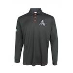 180GSM Lapel Collar T-SHIRT & POLO Red Buttons Black Long Sleeve T Shirt for sale