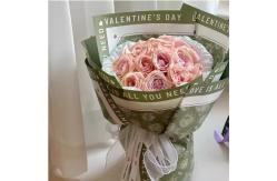China Direct Mixed Pulp 50g Waterproof Flower Wrapping Paper with Rose Printed Bouquet Design supplier