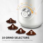 Pepper Cumin White Custom Coffee Grinder Coarse Fine Removable Cups Timing Knob