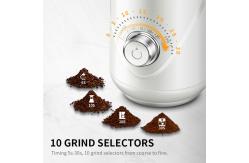 China Pepper Cumin White Custom Coffee Grinder Coarse Fine Removable Cups Timing Knob supplier