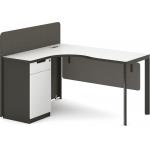 Melamine Board Wooden Office Computer Table 1.4M / 1.6M With Metal Legs for sale