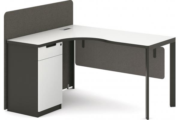 Melamine Board Wooden Office Computer Table 1.4M / 1.6M With Metal Legs
