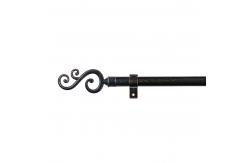 China Cross Section Circular Shower Tension Curtain Rod Finials 25mm Simple Style supplier