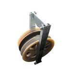 822mm Large Diameter Transmission Overhead Cable Roller Nylon Sheave Block Pulley Wih Three Wheels for sale