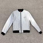 Custom Heat Transfer Print Jacket Bomber Jacket Zip up Embroidery logo Reflective Shiny Windbreaker Nylon Track Jacket for Men for sale